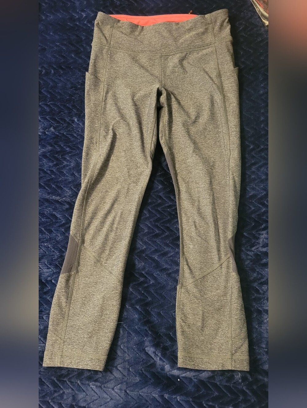 Lululemon Pace Rival Crop Heathered Deep Coal Boom Juice Capri Leggings, Size 4